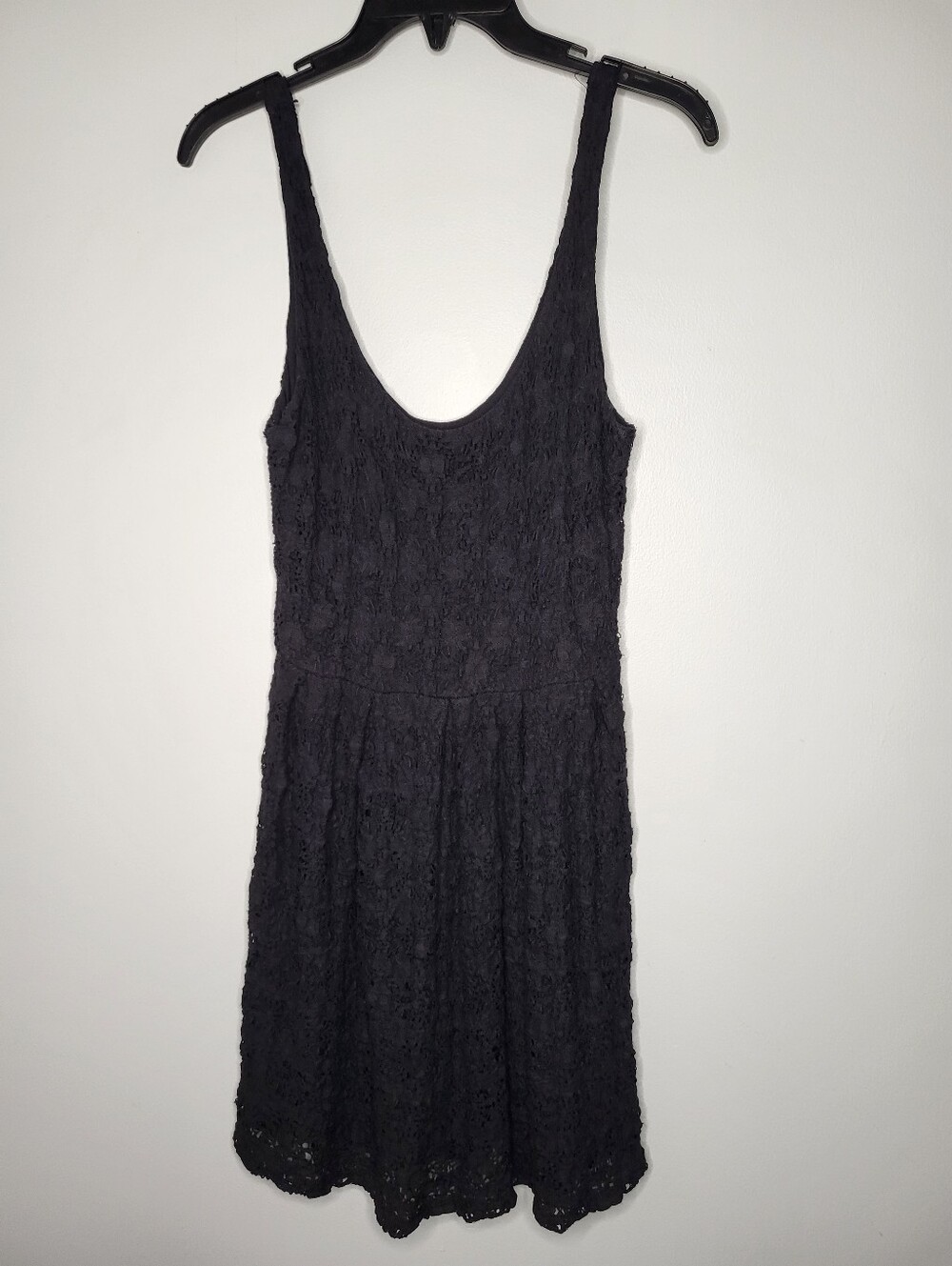Aqua Black Crochet Lace Fit & Flare Dress XS Party Cocktail Mini